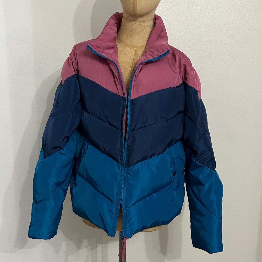 Sundance retro color block Greer mountain puffer jacket zipper pockets size XL - Picture 2 of 9